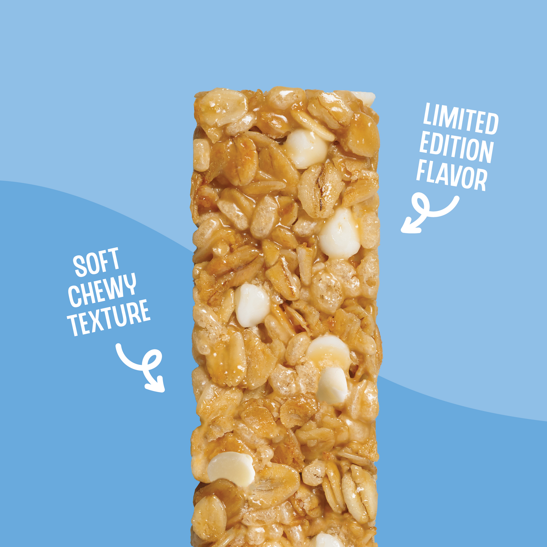 close up of coconut cream chewy granola bar