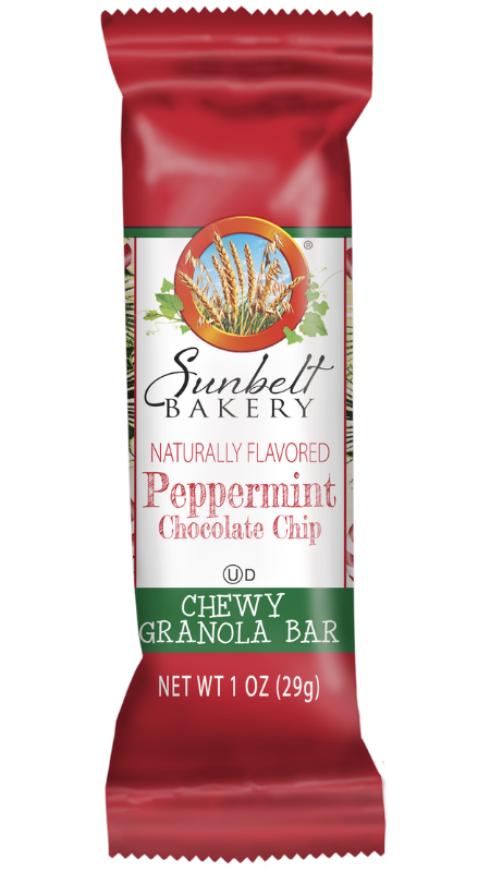 wrap of peppermint chocolate chip chewy granola bar
