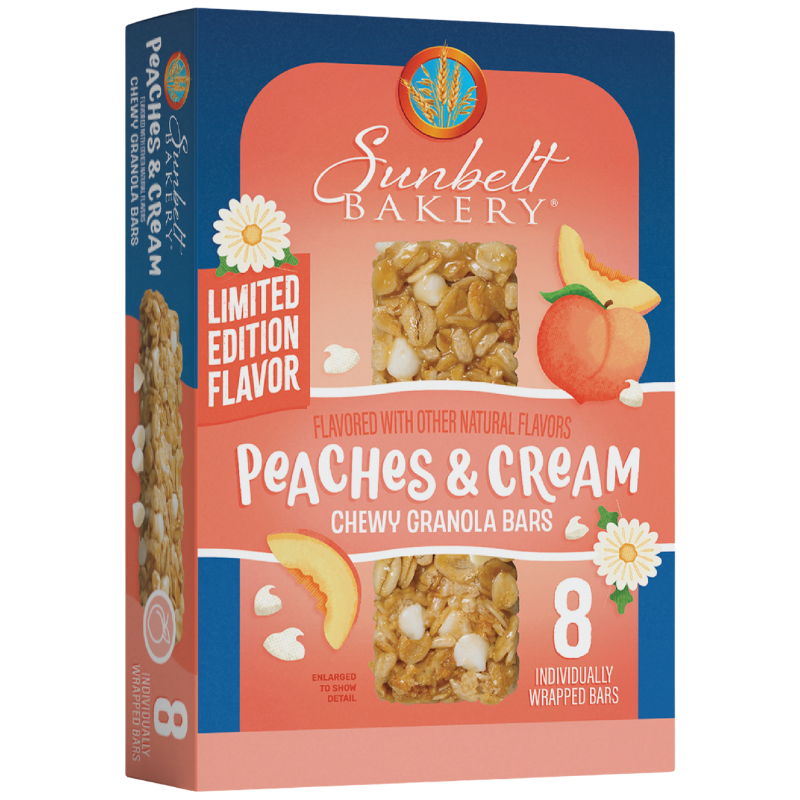 carton of peaches and cream chewy granola bars