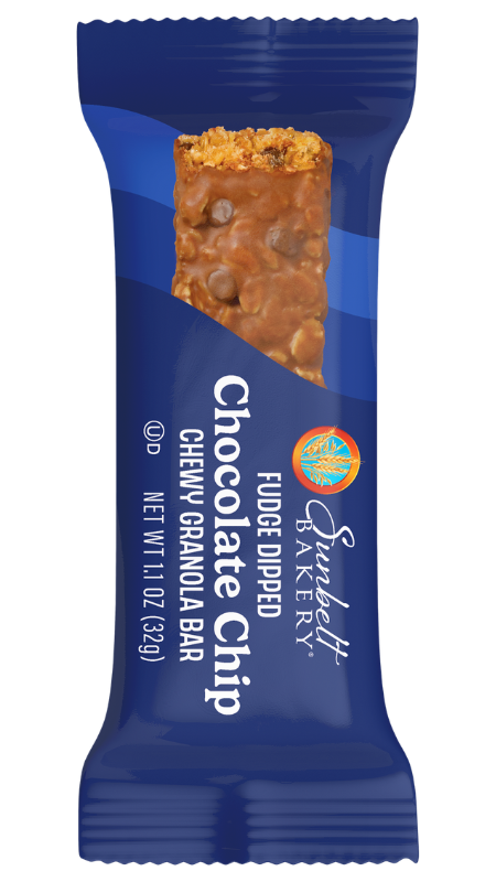 single serve wrap of value pack fudge dipped chocolate chip chewy granola bar