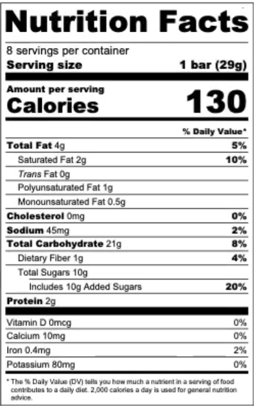 oatmeal raisin nutrition facts