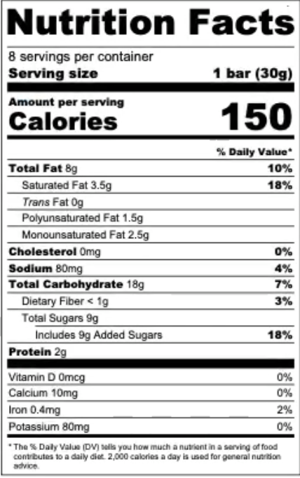 peanut sweet and salty nutrition facts