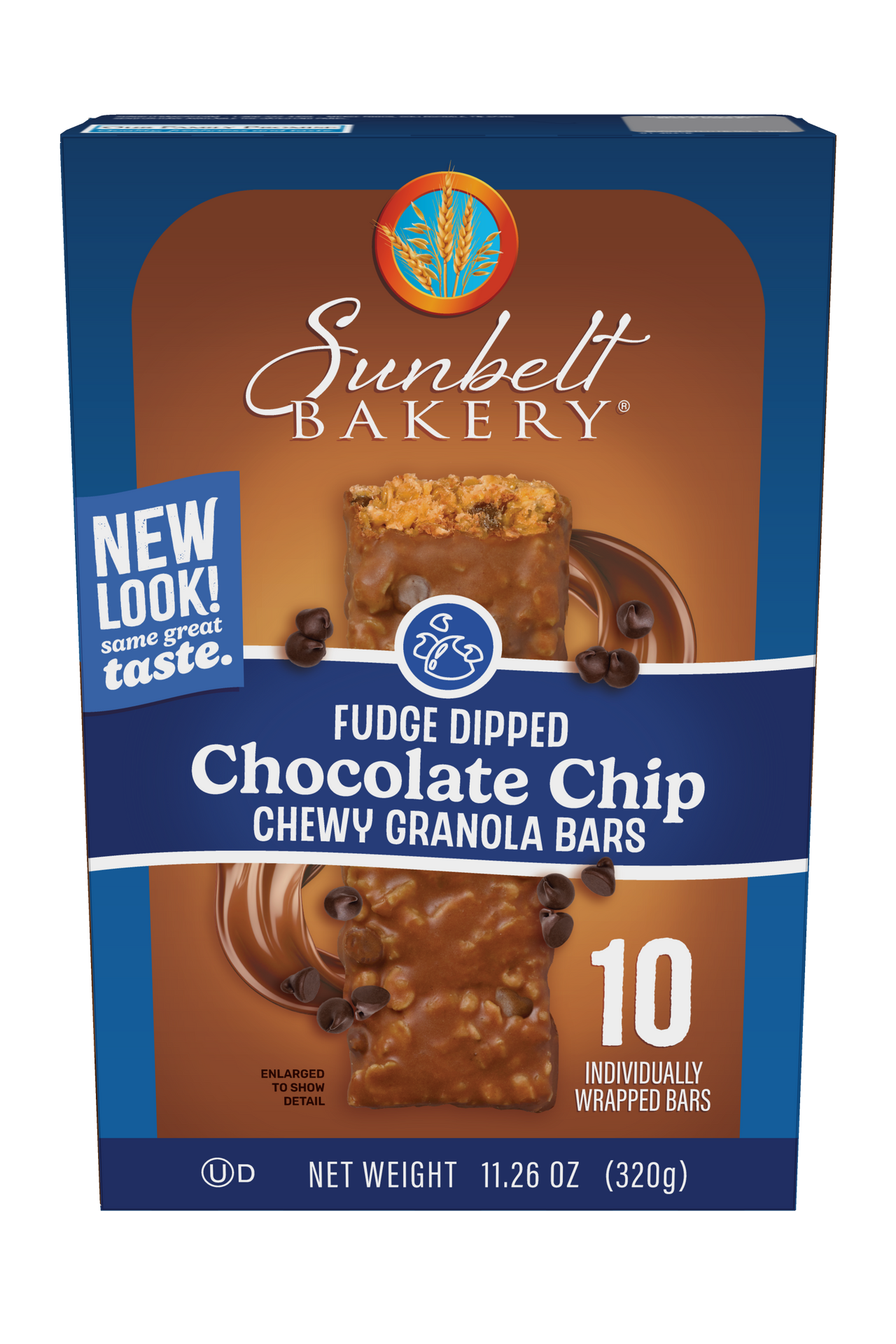 carton of fudge dipped chocolate chip chewy granola bars