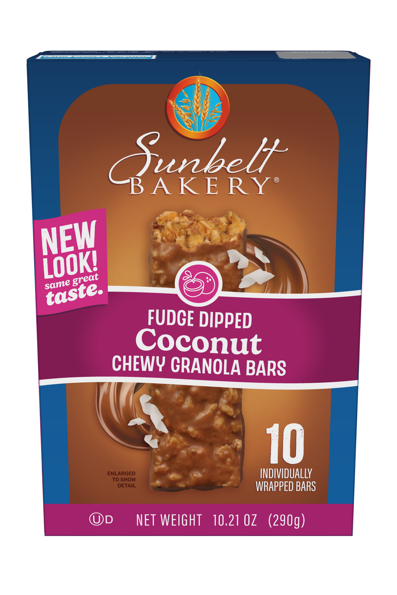 carton of fudge dipped coconut chewy granola bars