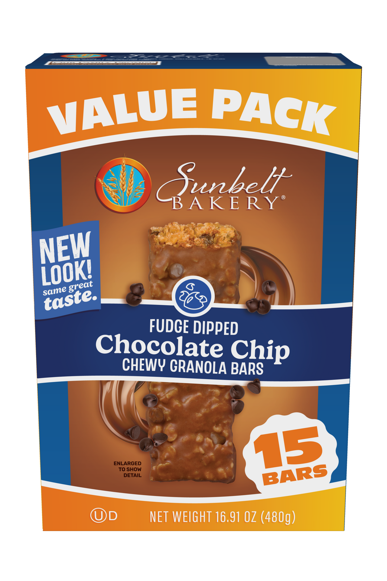 carton of value pack fudge dipped chewy granola bars