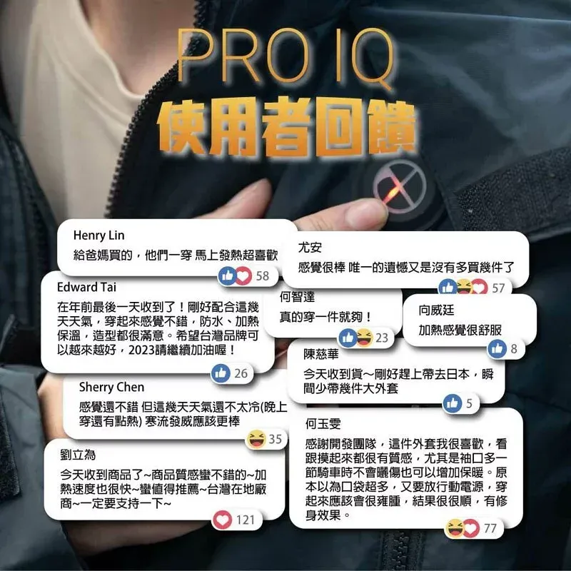 一個人拿著一件上面寫著 pro iq 的夾克