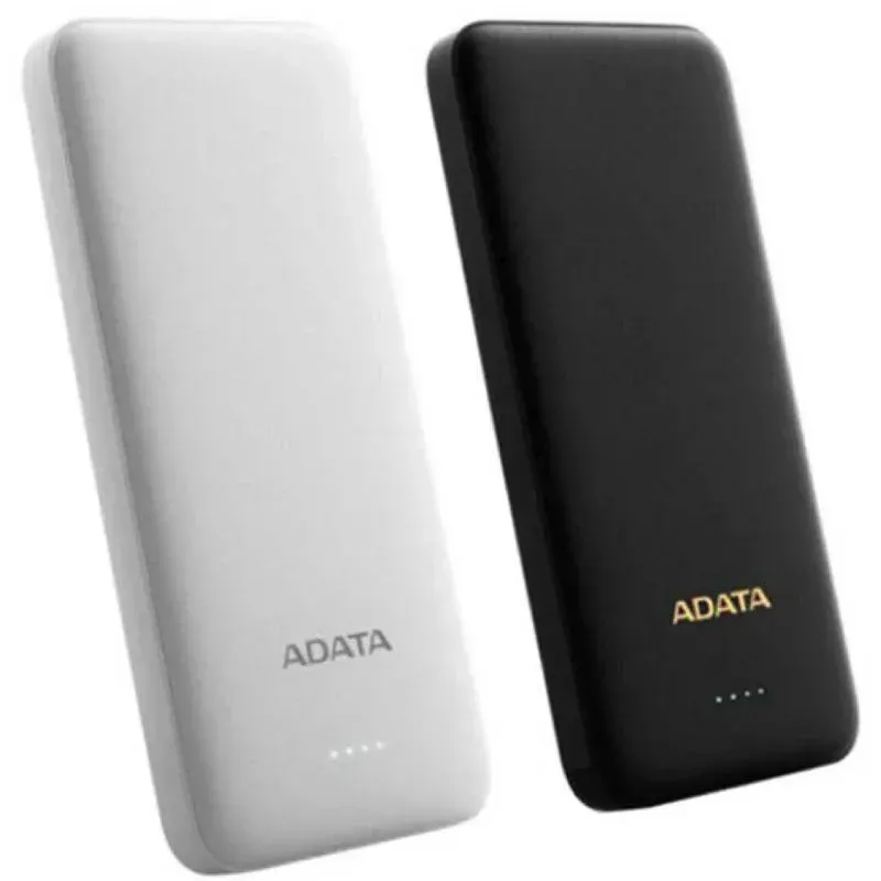 一個白色和黑色的 adata 行動電源