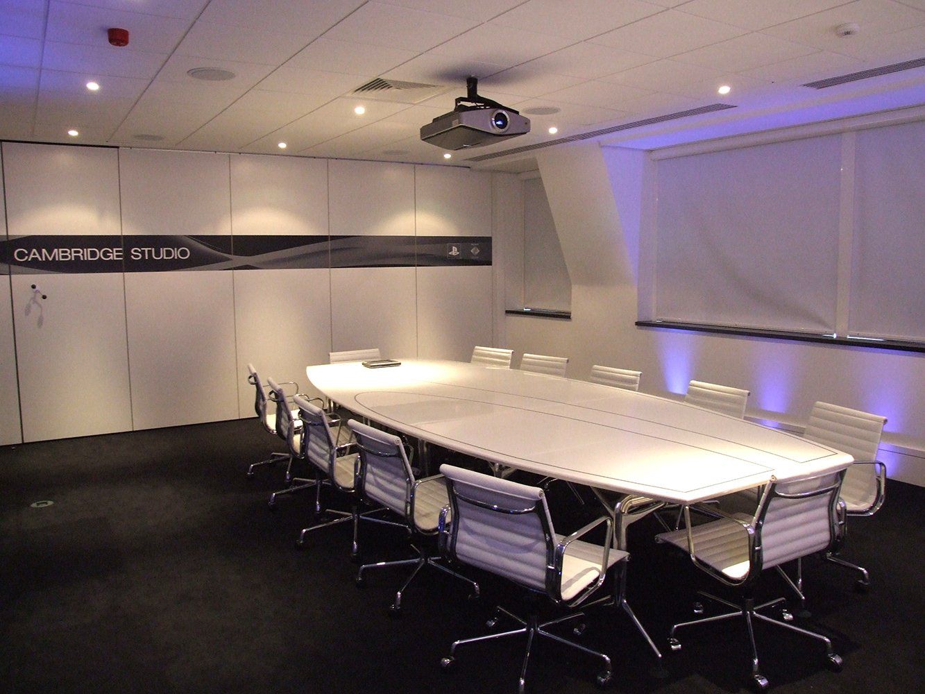 boardroom with a projector