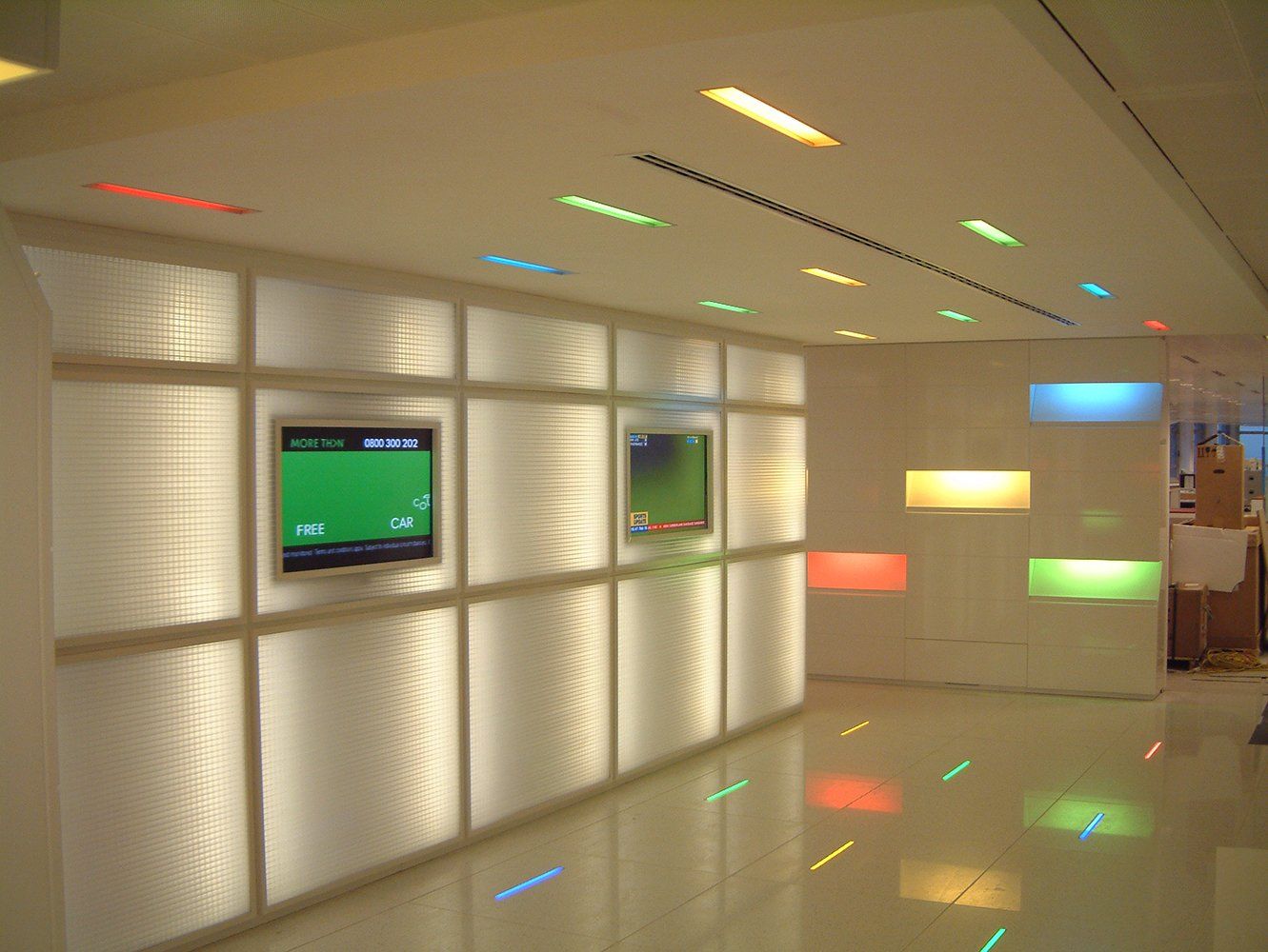 colourful reflection of the television lights