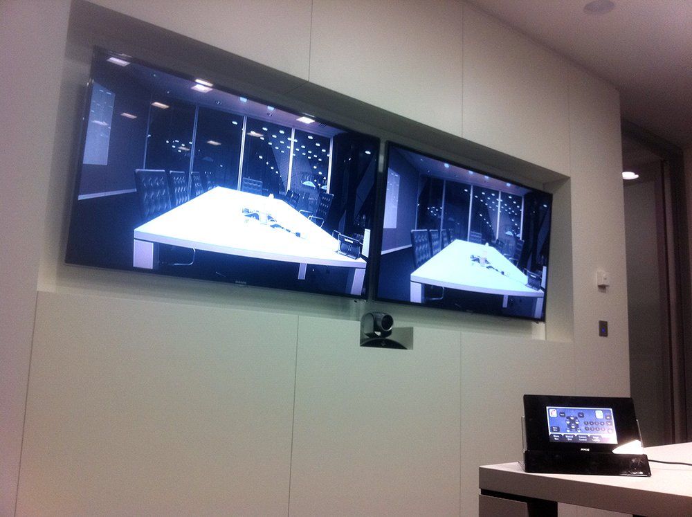 huge video conference screens