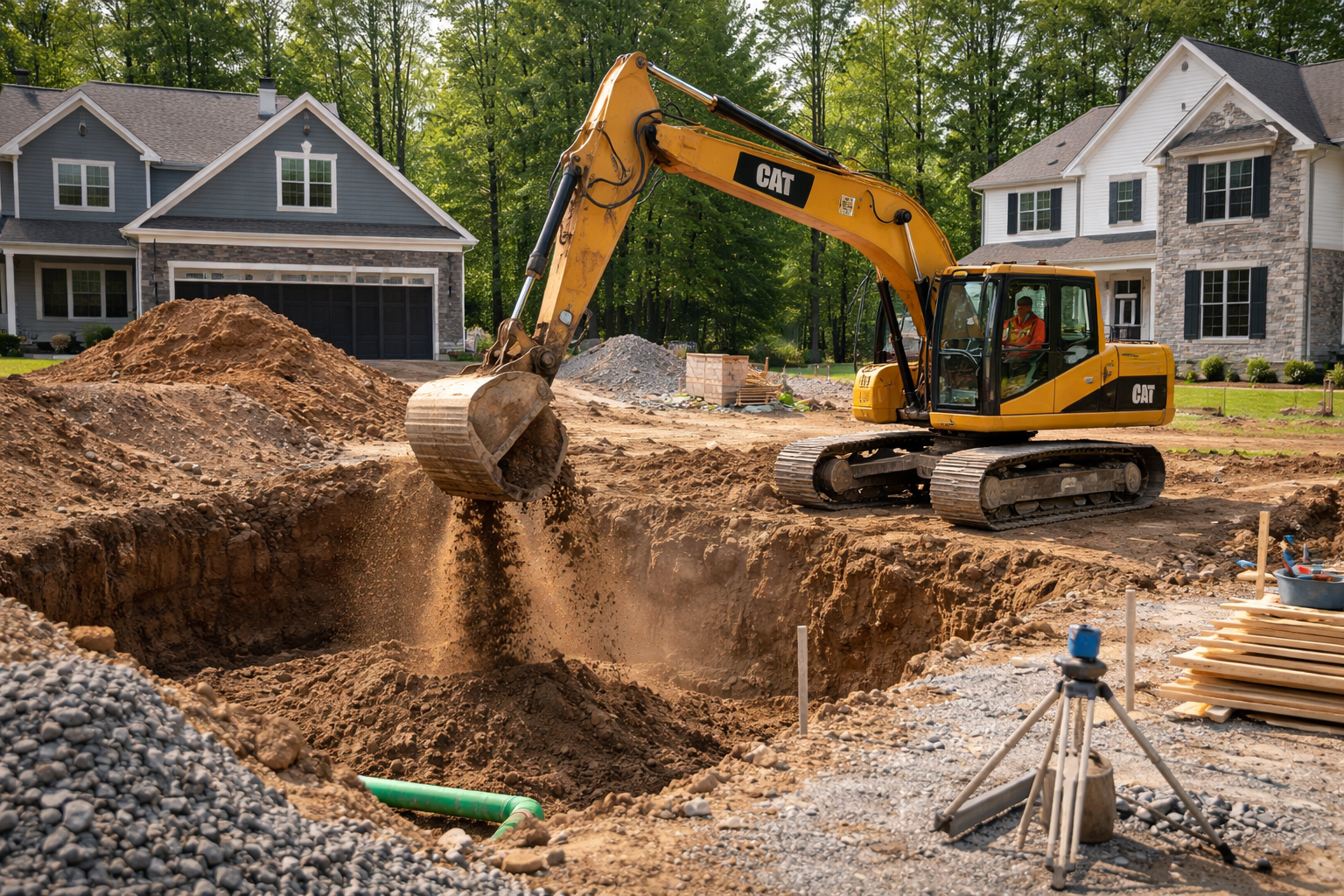 A man is laying tiles on the floor in a living room.