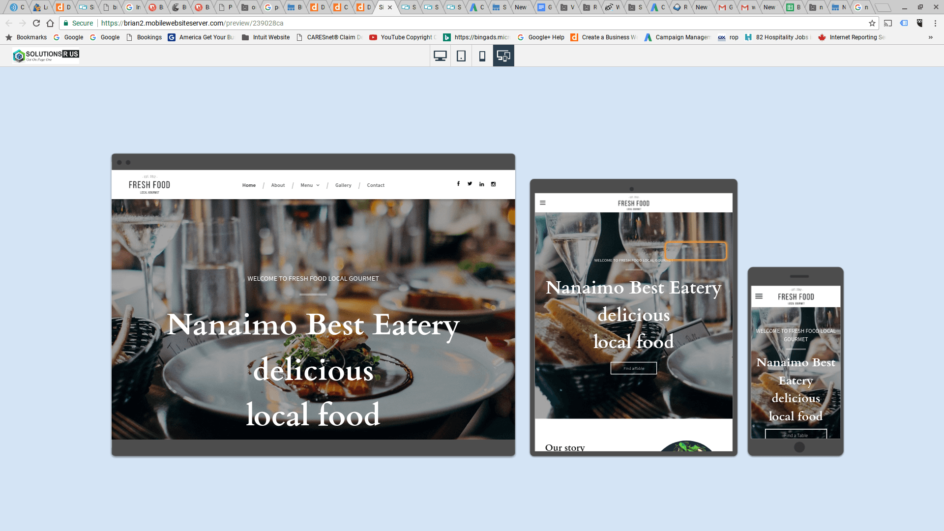 Restaurant responsive website