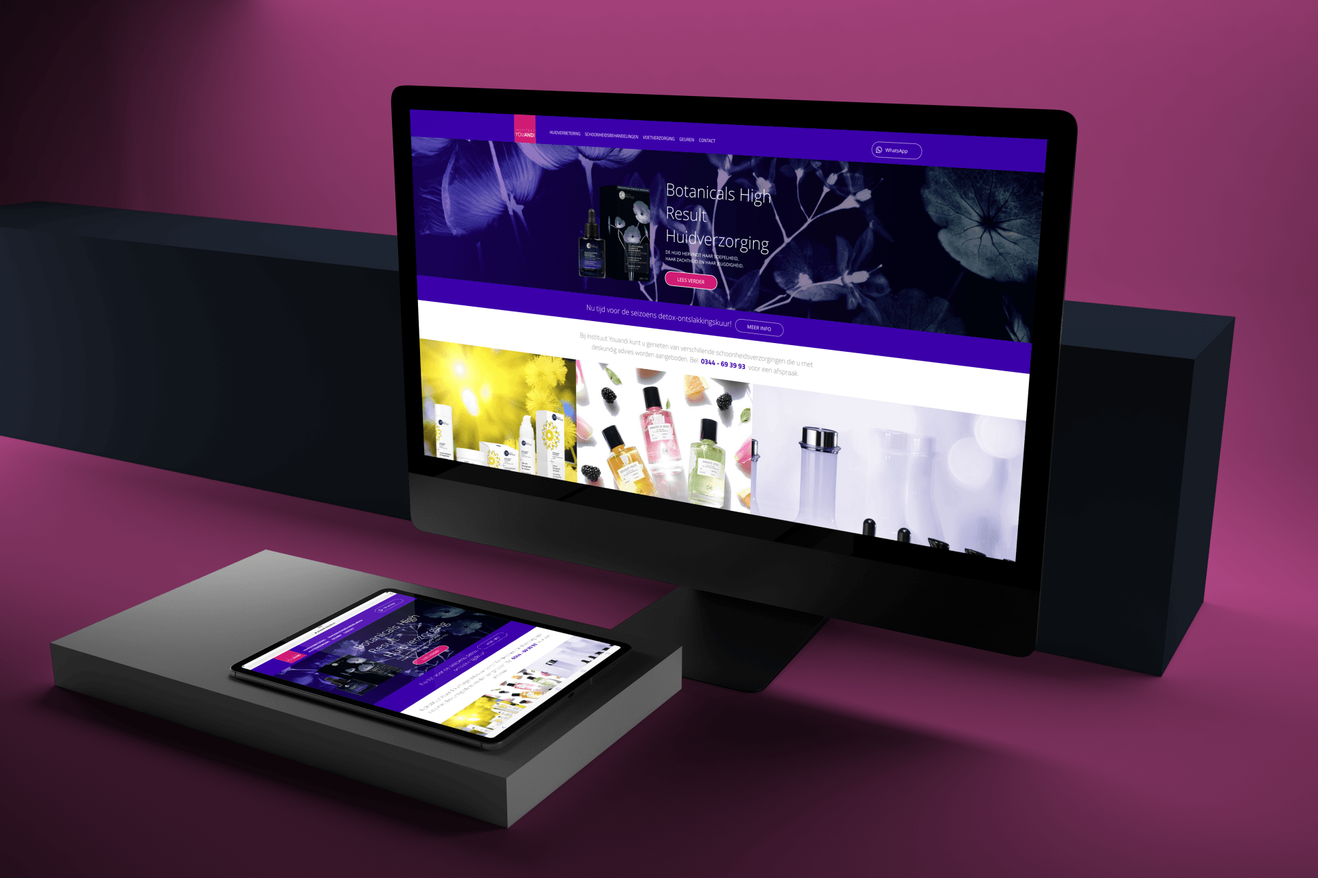 Overzicht van gemaakte website van grandoni.nl