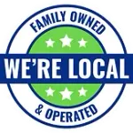A family owned and operated logo that says `` we 're local ''.