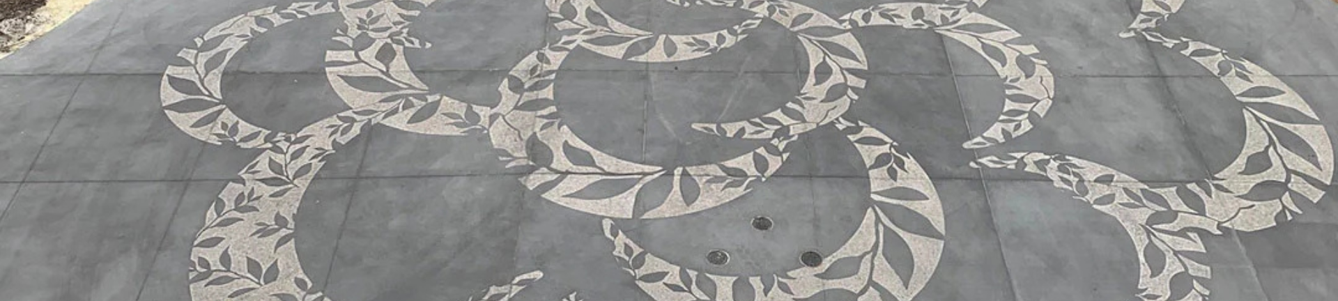 Pavement with a unique design created with our dustless 