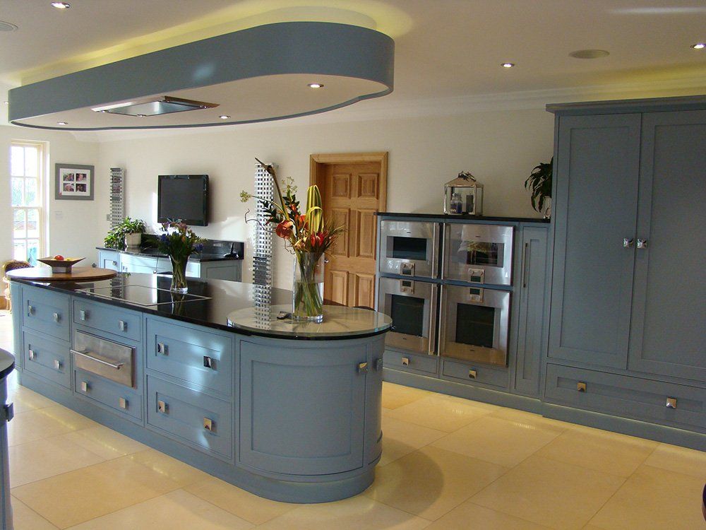 Modern Curved Painted kitchen island