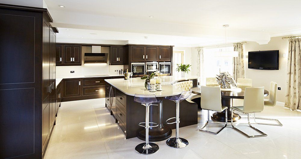 Contemporary Black Walnut breakfast bar
