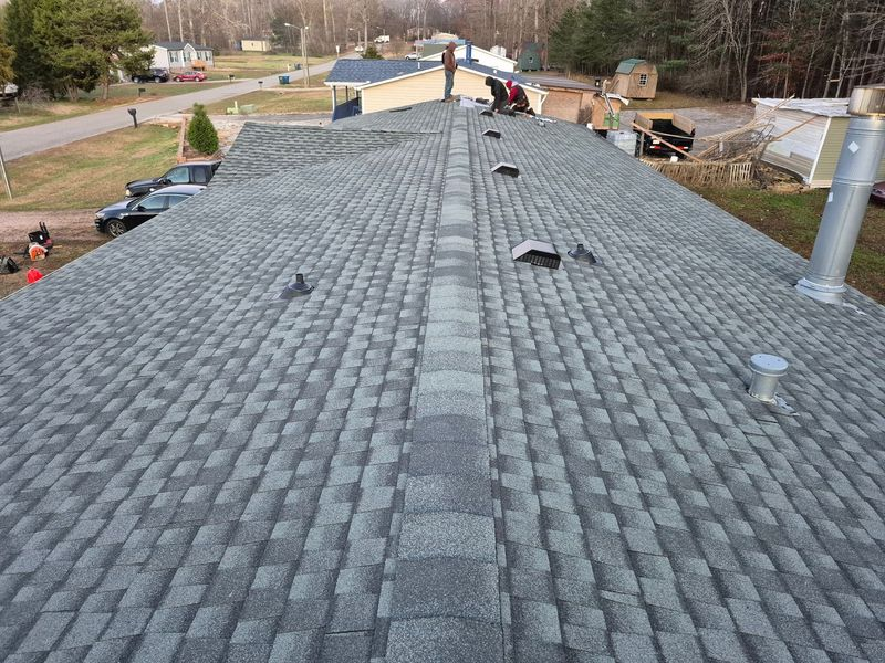 Gray asphalt shingle roof
