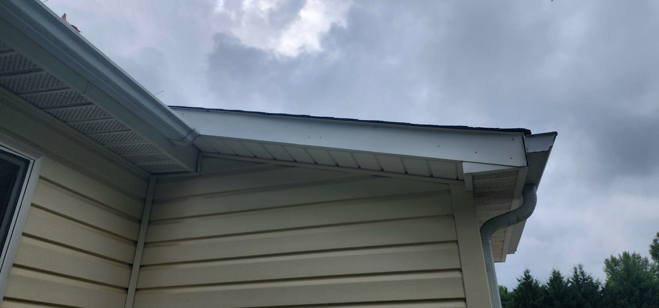 View of a house's beige siding