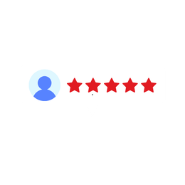 A person 's profile with five red stars next to it.