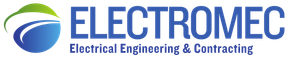 a logo for electromec electrical engineering and contracting