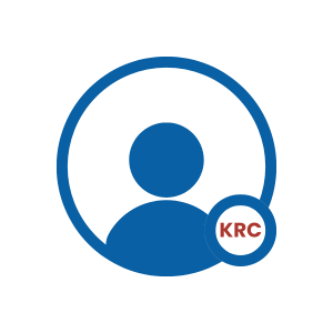 Blue user profile icon with a small red “KRC” badge