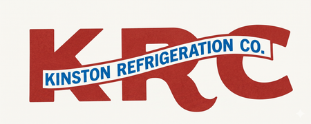 Kingston Refrigeration Co. logo in red and blue letters
