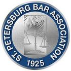 The logo for the St. Petersburg Bar Association shows a scale of justice.
