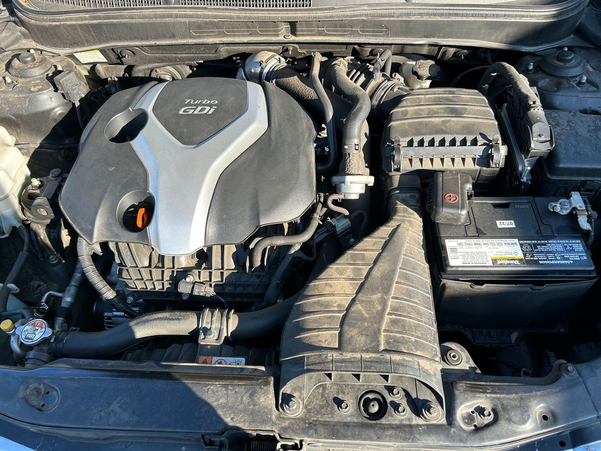 Car engine bay with 