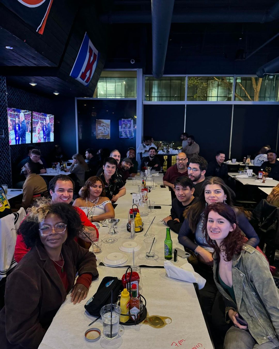 Southside Jiu Jitsu Club members group photo out at a restaurant
