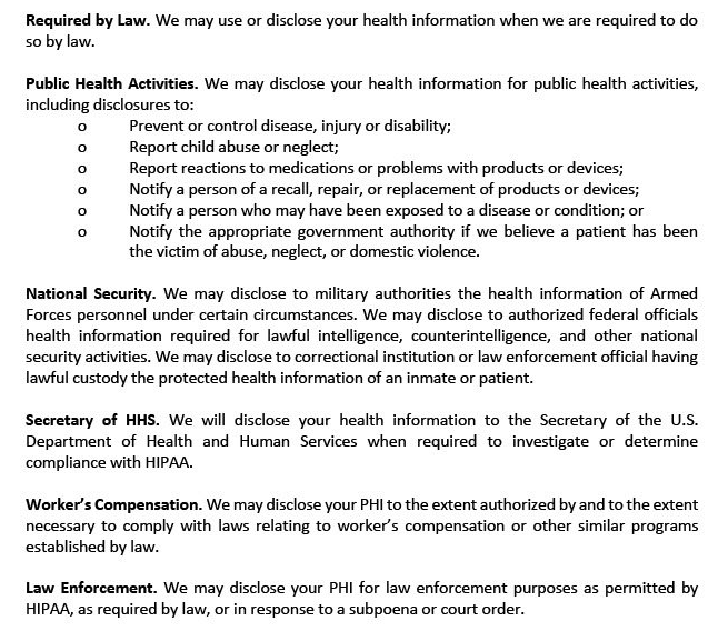 Required By Law — Margate, FL — Crescent Dental