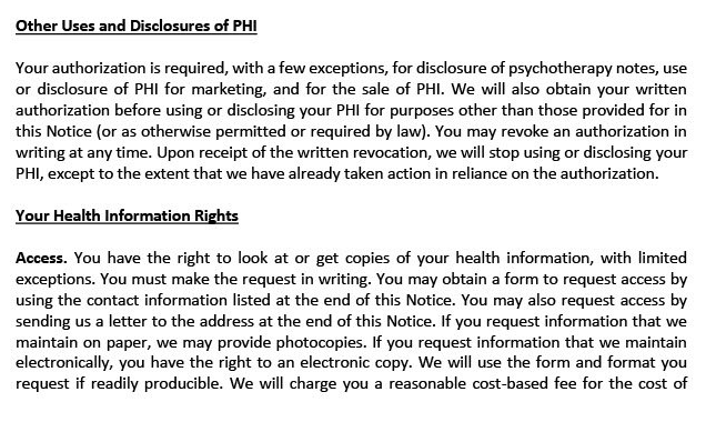 Other Uses and Disclosures of PHI — Margate, FL — Crescent Dental