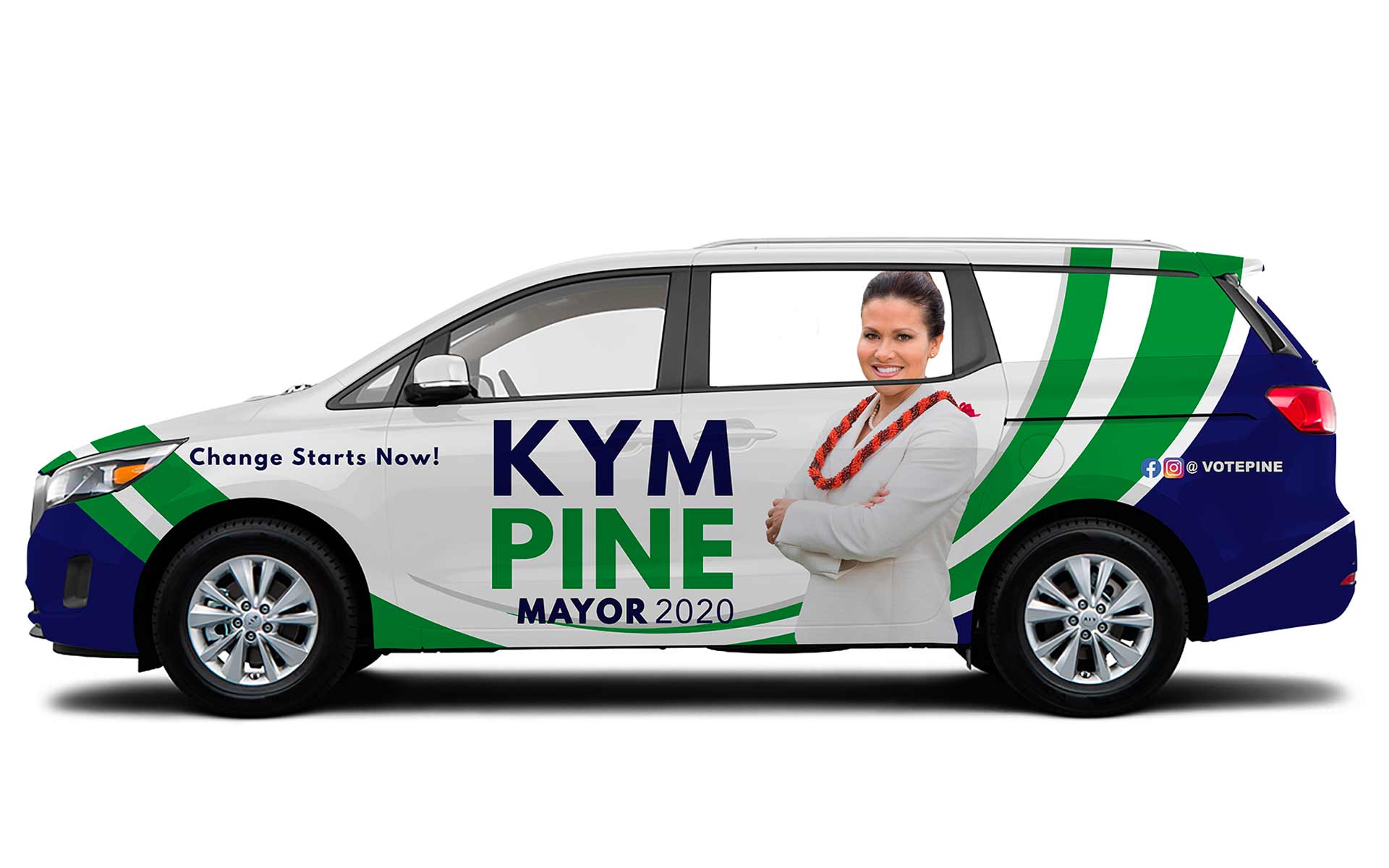 kym pine campaign vehicle wrap