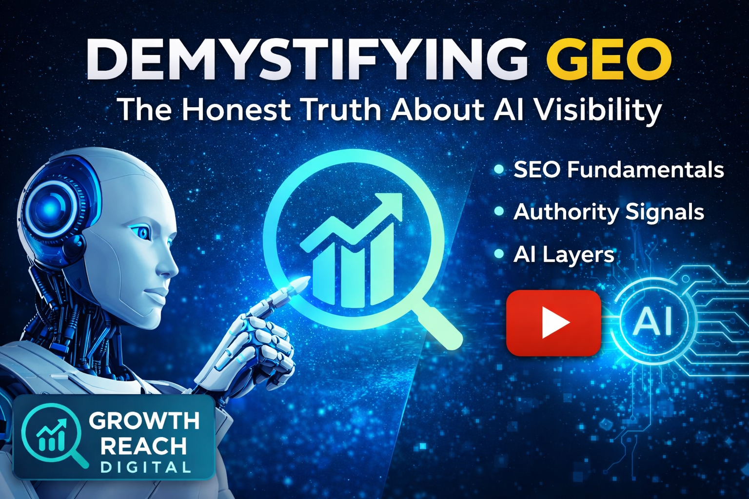 SEO as the foundation of GEO showing AI visibility strategy for Google, ChatGPT, and AI Overviews