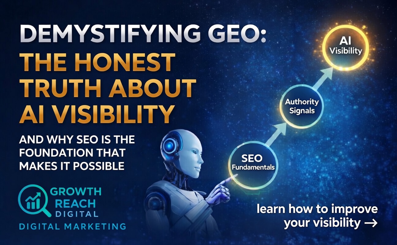 SEO as the foundation of GEO showing AI visibility strategy for Google, ChatGPT, and AI Overviews