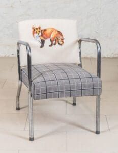 A chair with a picture of a fox on it