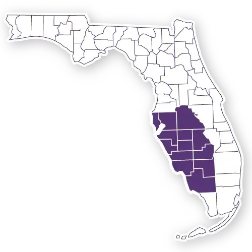 Map of the Florida Counties A. Roese Cremation & Memorial Society serves