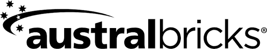 Logo for Austral Bricks with the company name and a design of stars.
