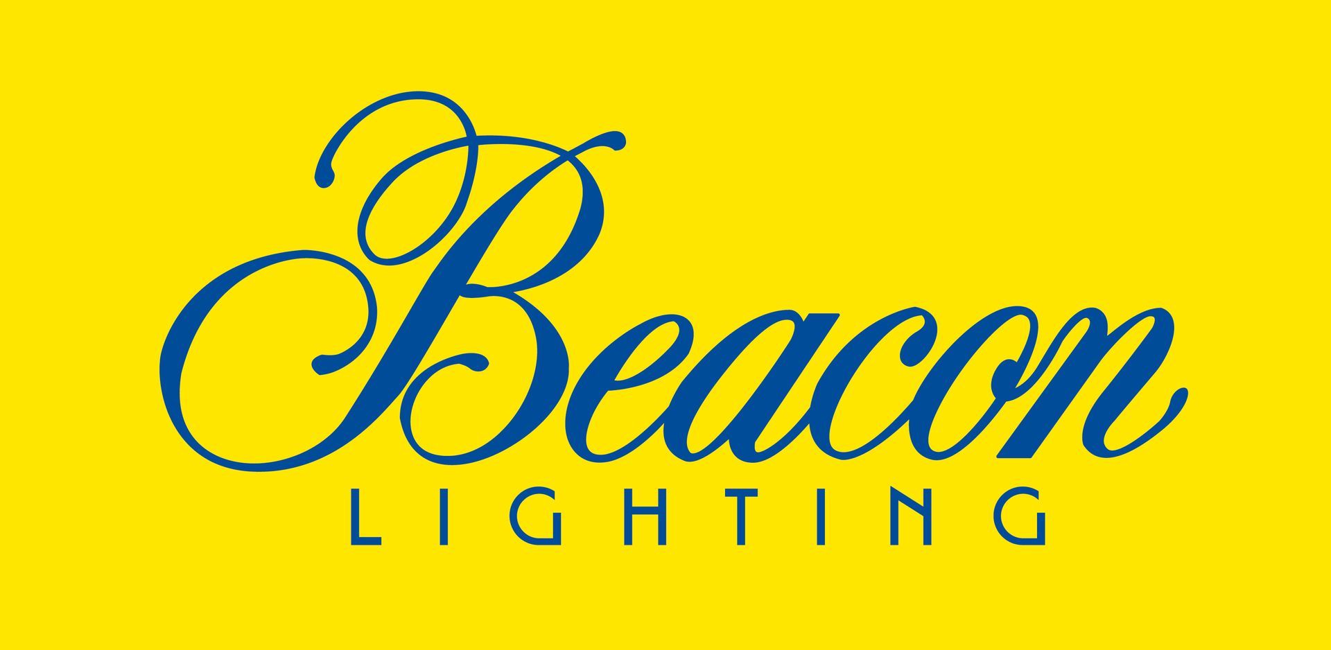 Beacon Lighting logo: blue script 