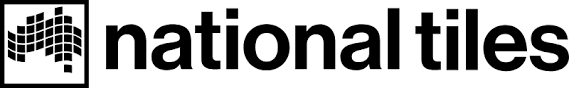 Logo for National Tiles, a company selling tiles. The logo features the text 