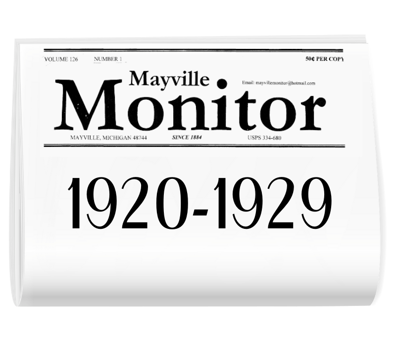 A mayville monitor newspaper from 1920-1929