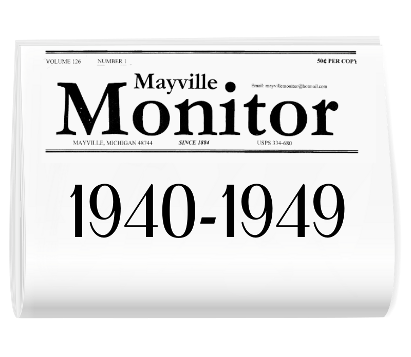 A mayville monitor newspaper from 1940-1949
