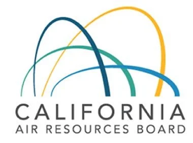 California Air Resources Board logo with overlapping blue, green, and gold arches.