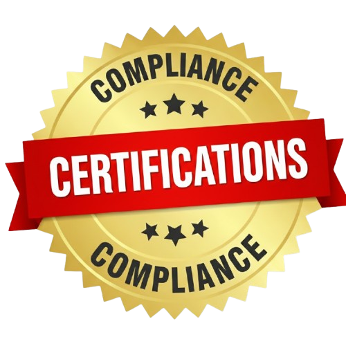 Gold seal with red banner;