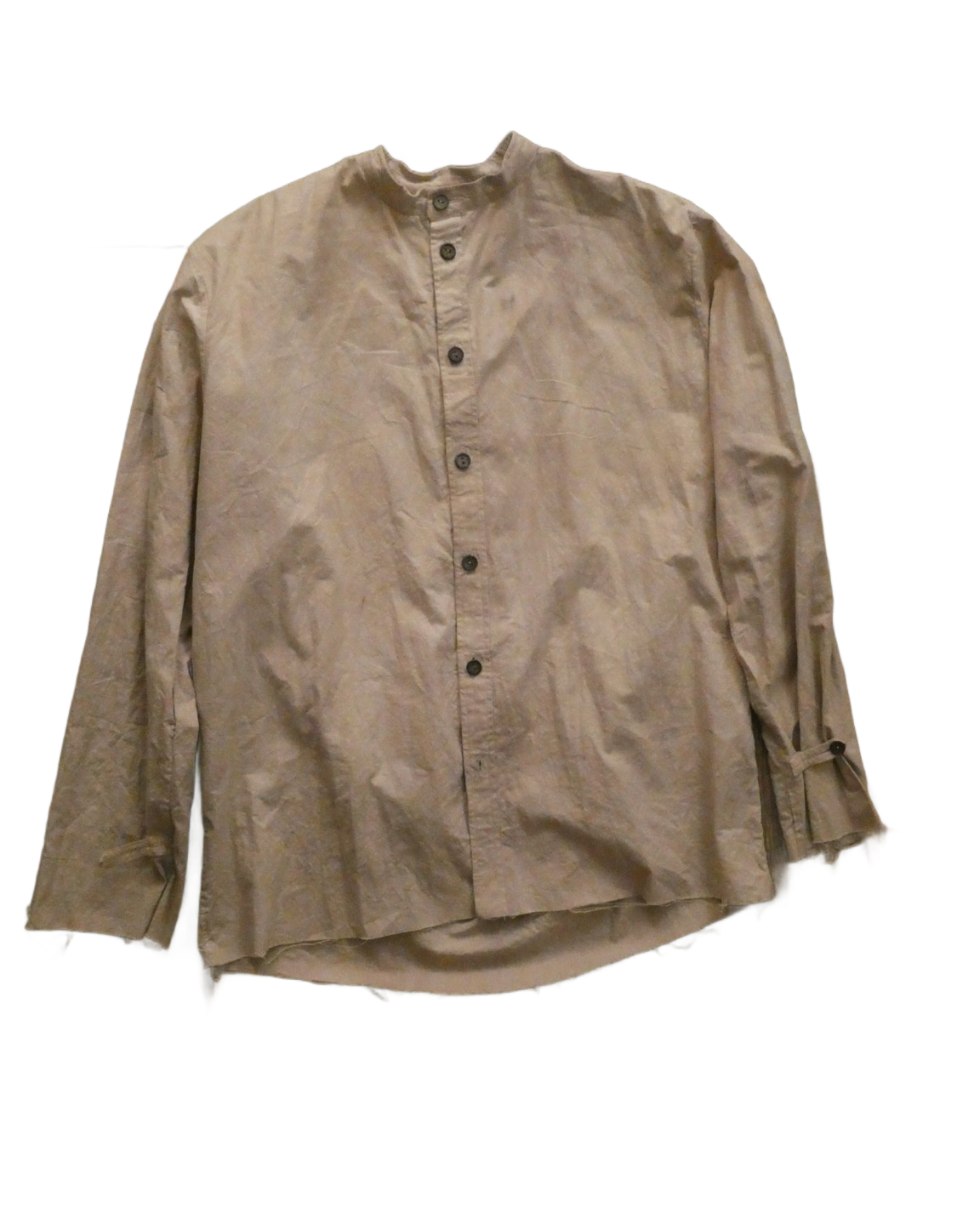 Tea dyed grandpa collar shirt