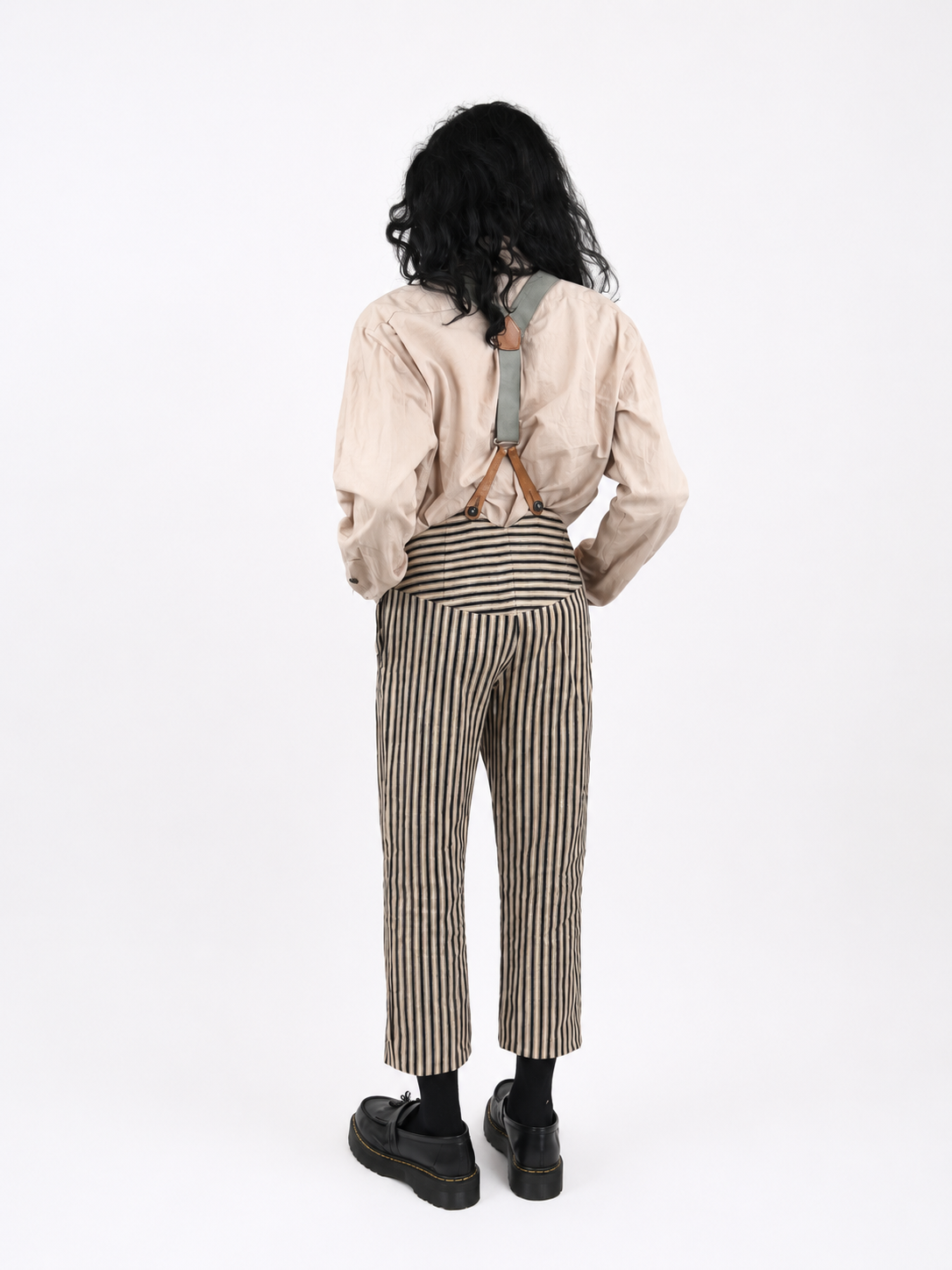 Black striped trousers