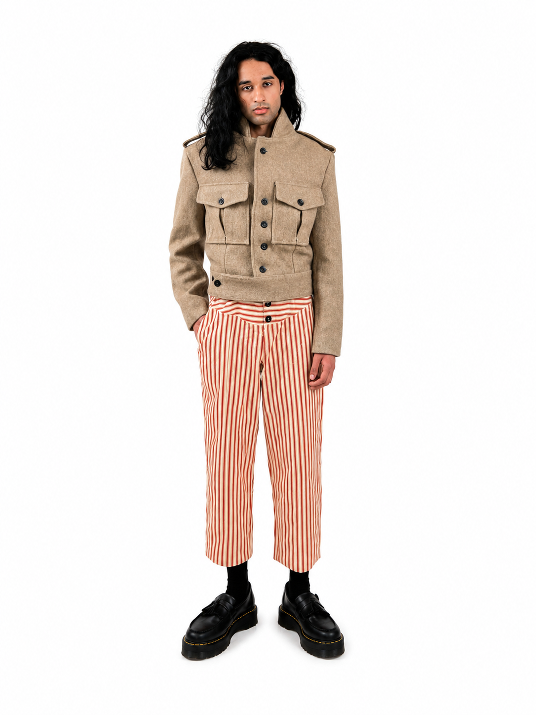 Red striped trousers