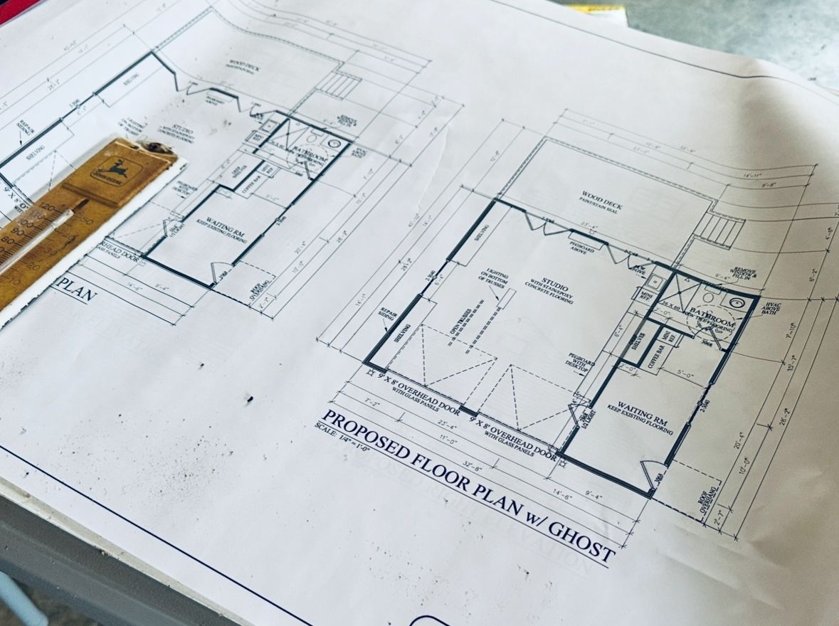Blueprints for the Luminous Life studio.