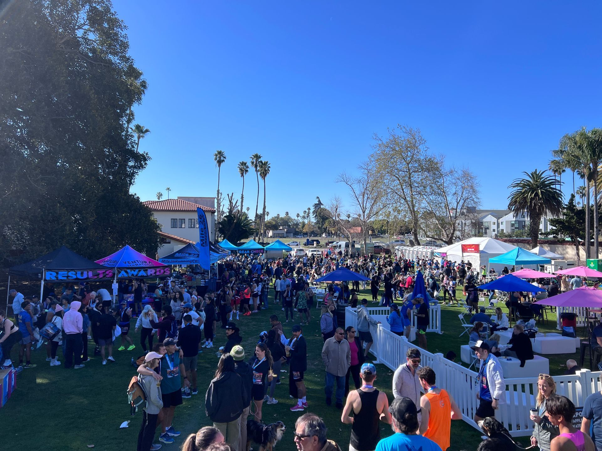 Ventura Marathon Finish Line Party at Mission Park in Downtown Ventura, California.