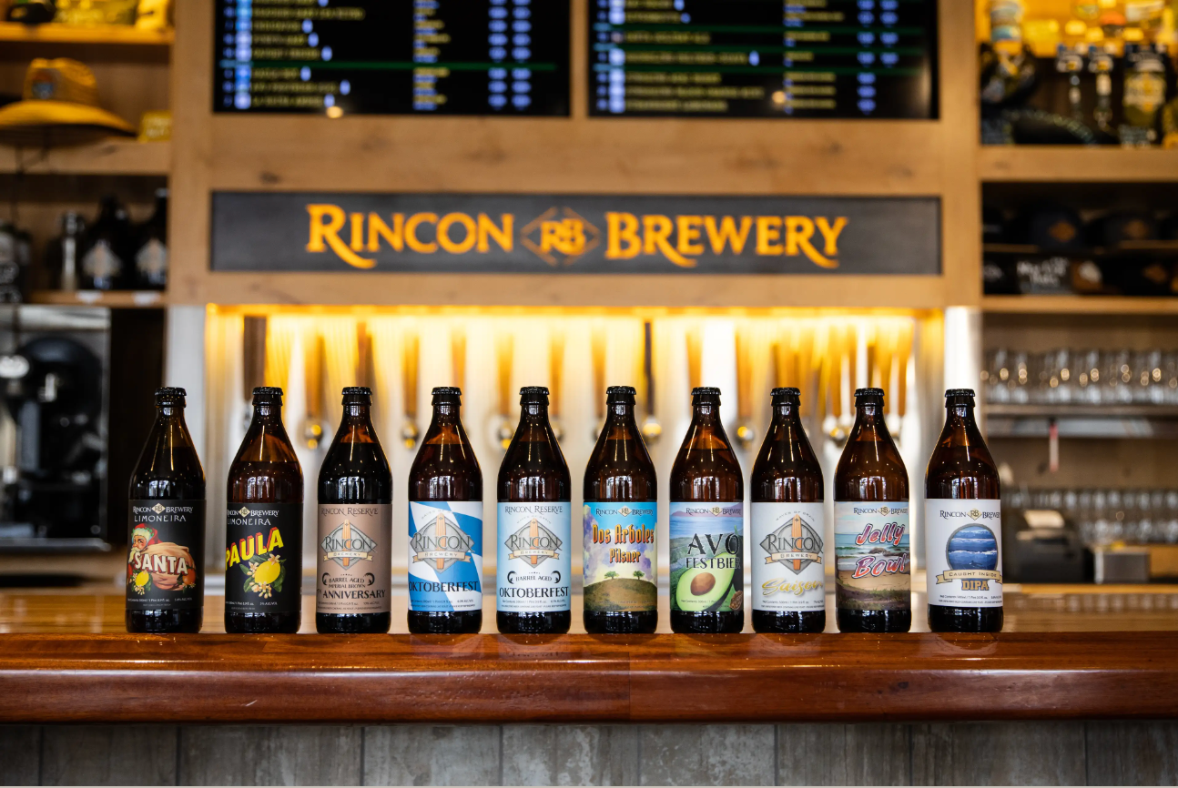 Lineup of beers from Rincon Brewery